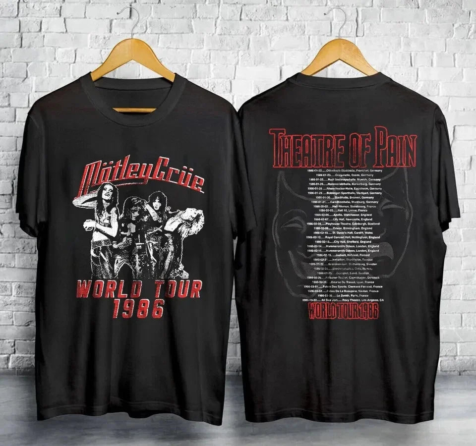 Vinatge 1986 Motley Crue Vintage Concert Double Sided Unisex Unisex