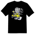 Mummy racer yellow hotrod drag truck Tee shirt black or white Unisex