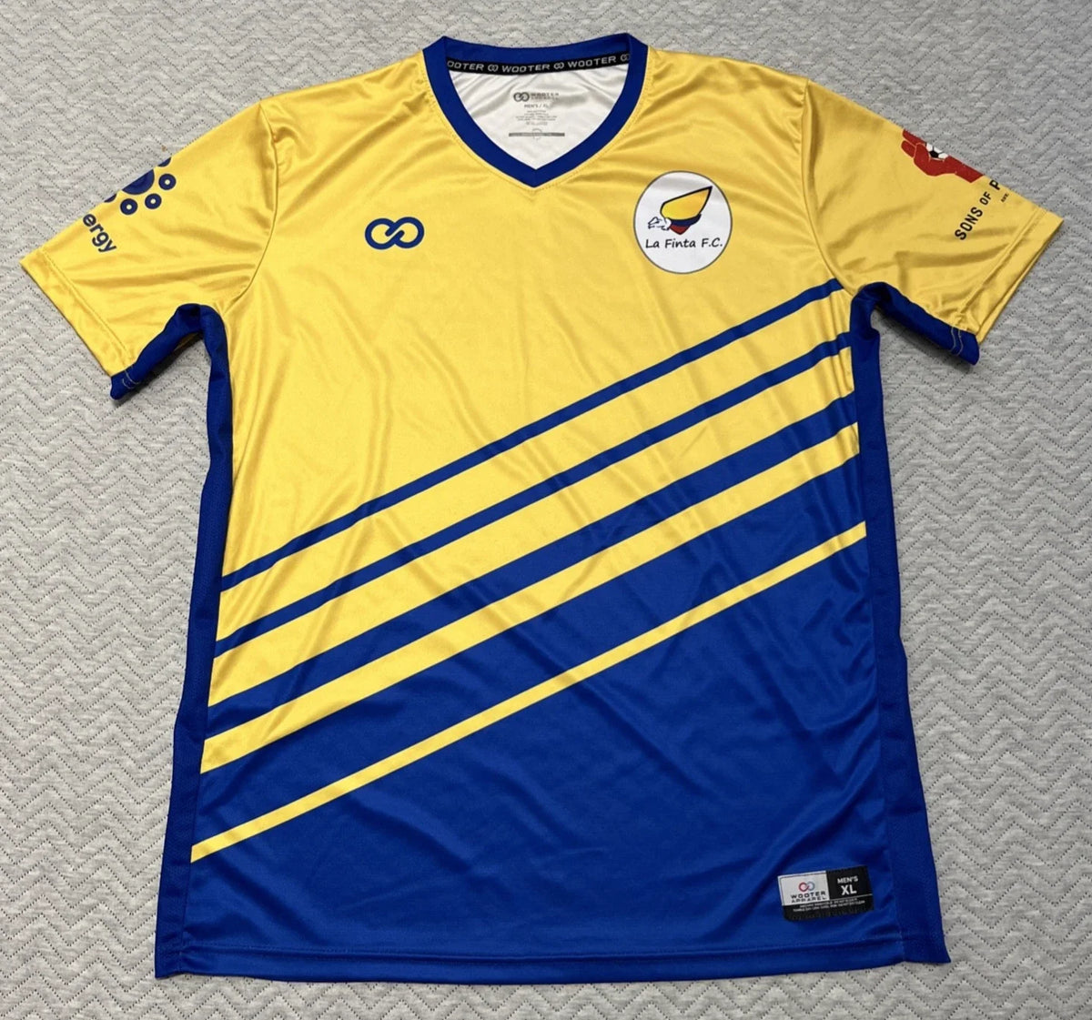 La Finta FC Jersey Mens XL Spanish Soccer Football Futbol Club Shirt Blue Yellow Unisex