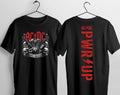 ACDC POWER UP Tour Black front and back print - Polyester - concert Tee Unisex