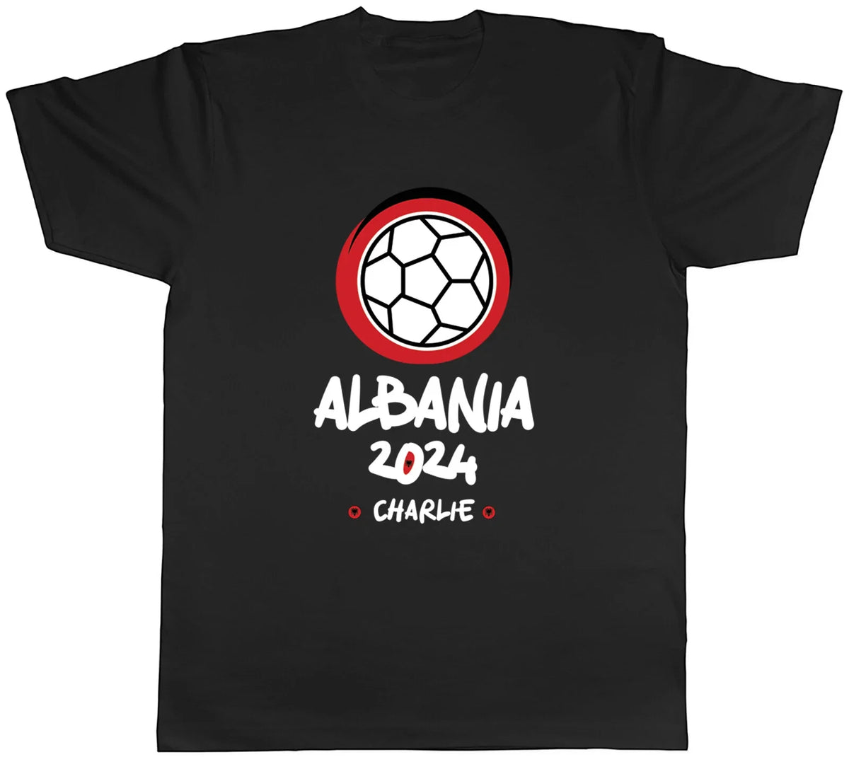 Personalised Albania 2024 Mens Football Soccer Supporter Fan Tee Gift Unisex