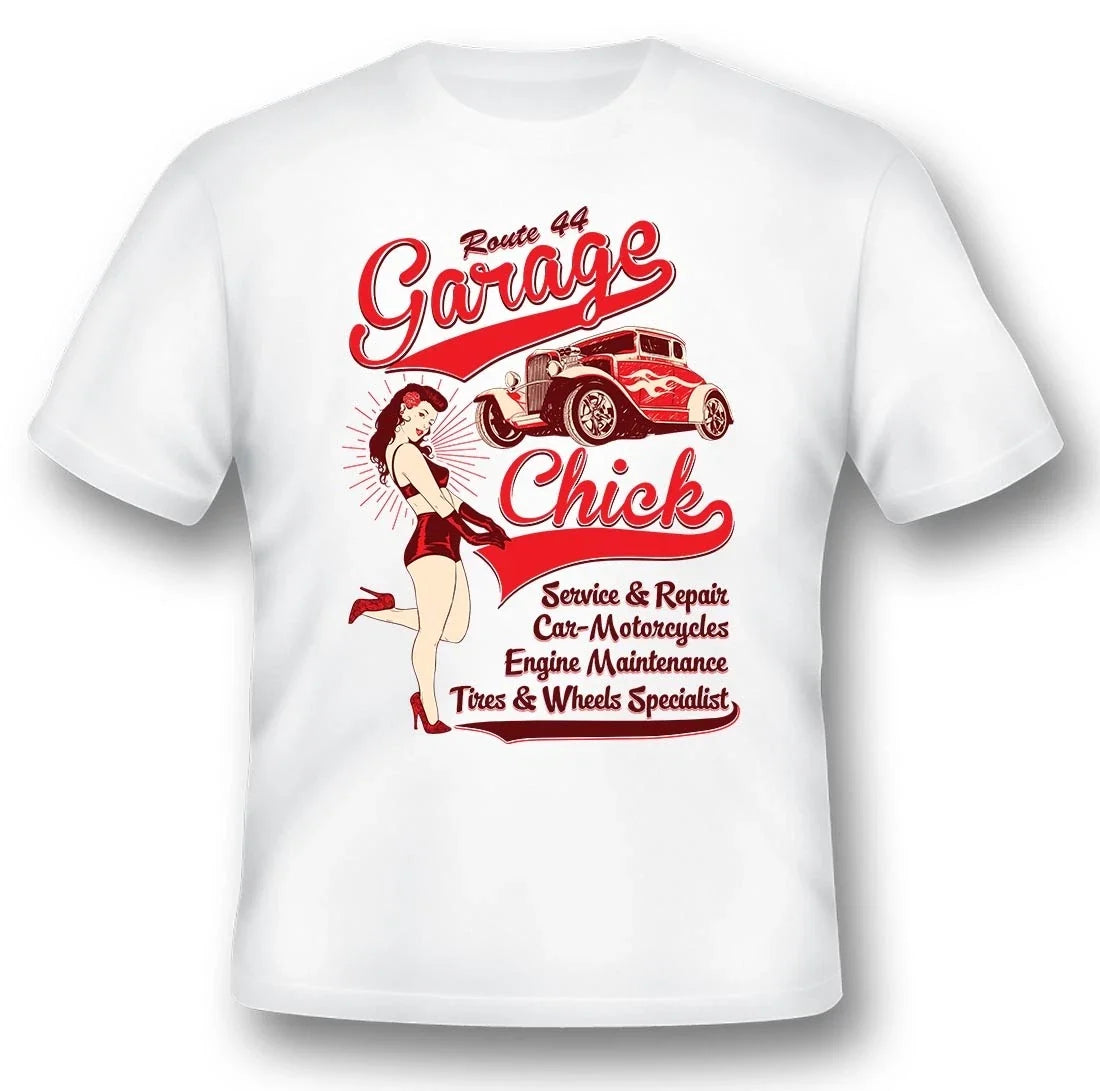 Garage chick Route 44 black or white Tee Unisex