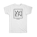 Gift : WIEN Austria Square Modern Minimalist Font Unisex