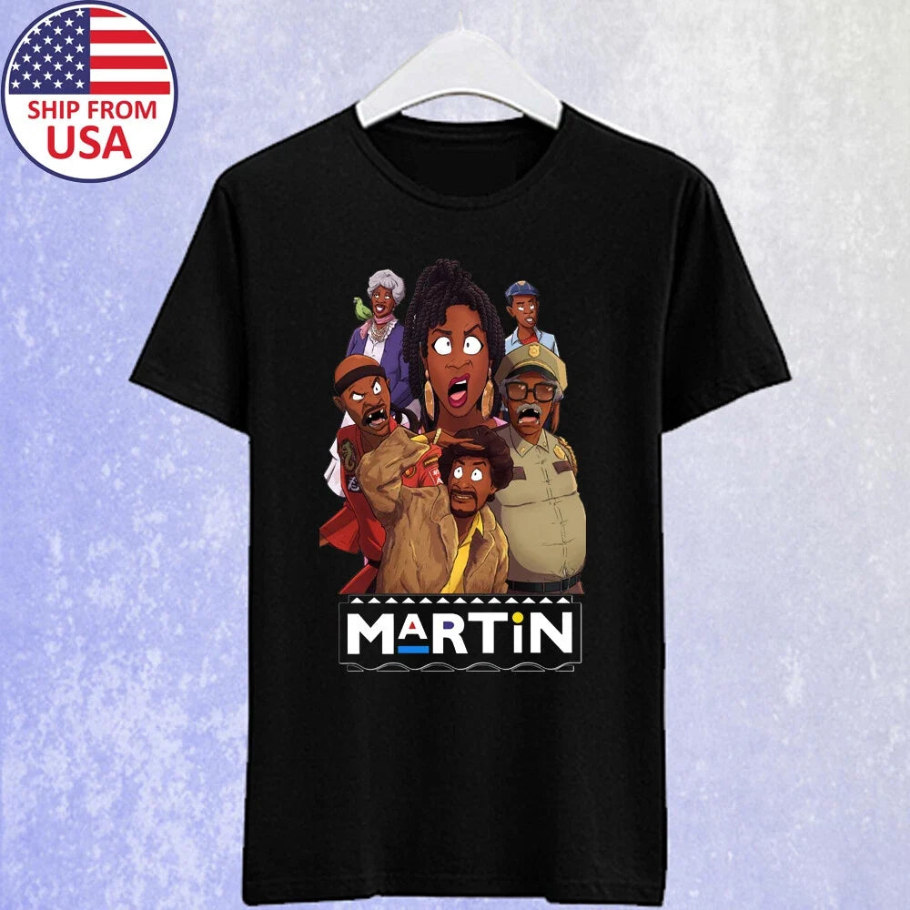 Martin TV Show Cartoon Men's Black Size S-5XL Unisex