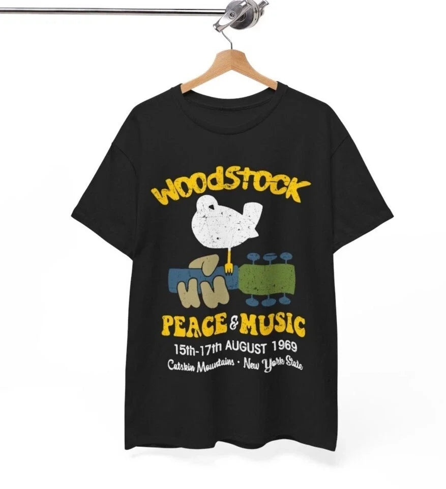 Peace & Music Festival Classic New York State Woodstock Black shirt Unisex