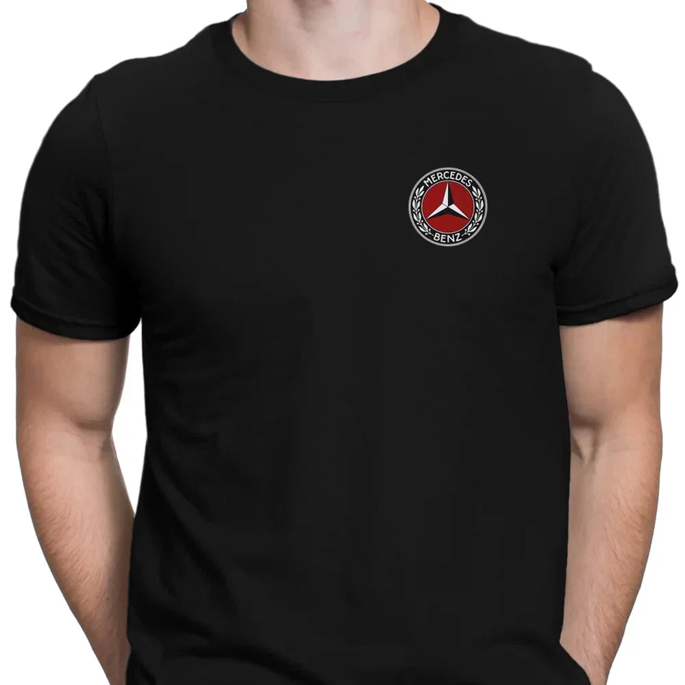 Mercedes Benz Logo Black Simple Logo Tee Car Enthusiast Casual Wear Unisex