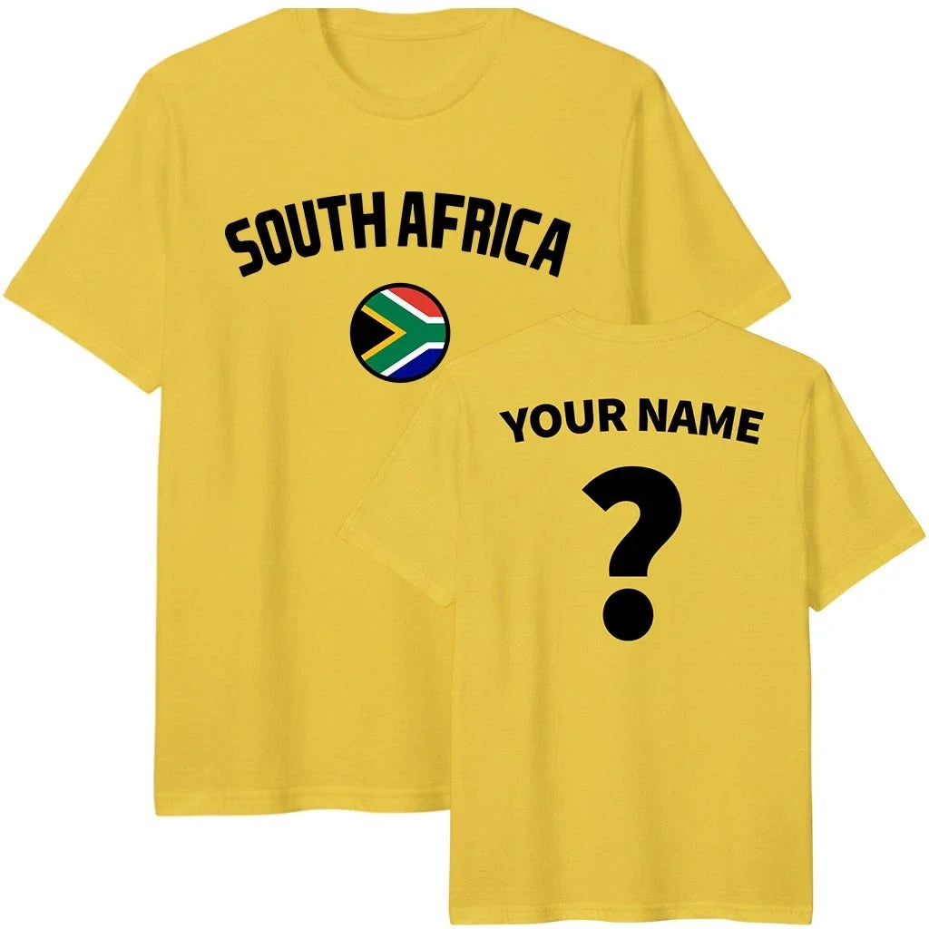 Personalised South Africa football T Shirt, Custom Name and Number Football Tee Unisex