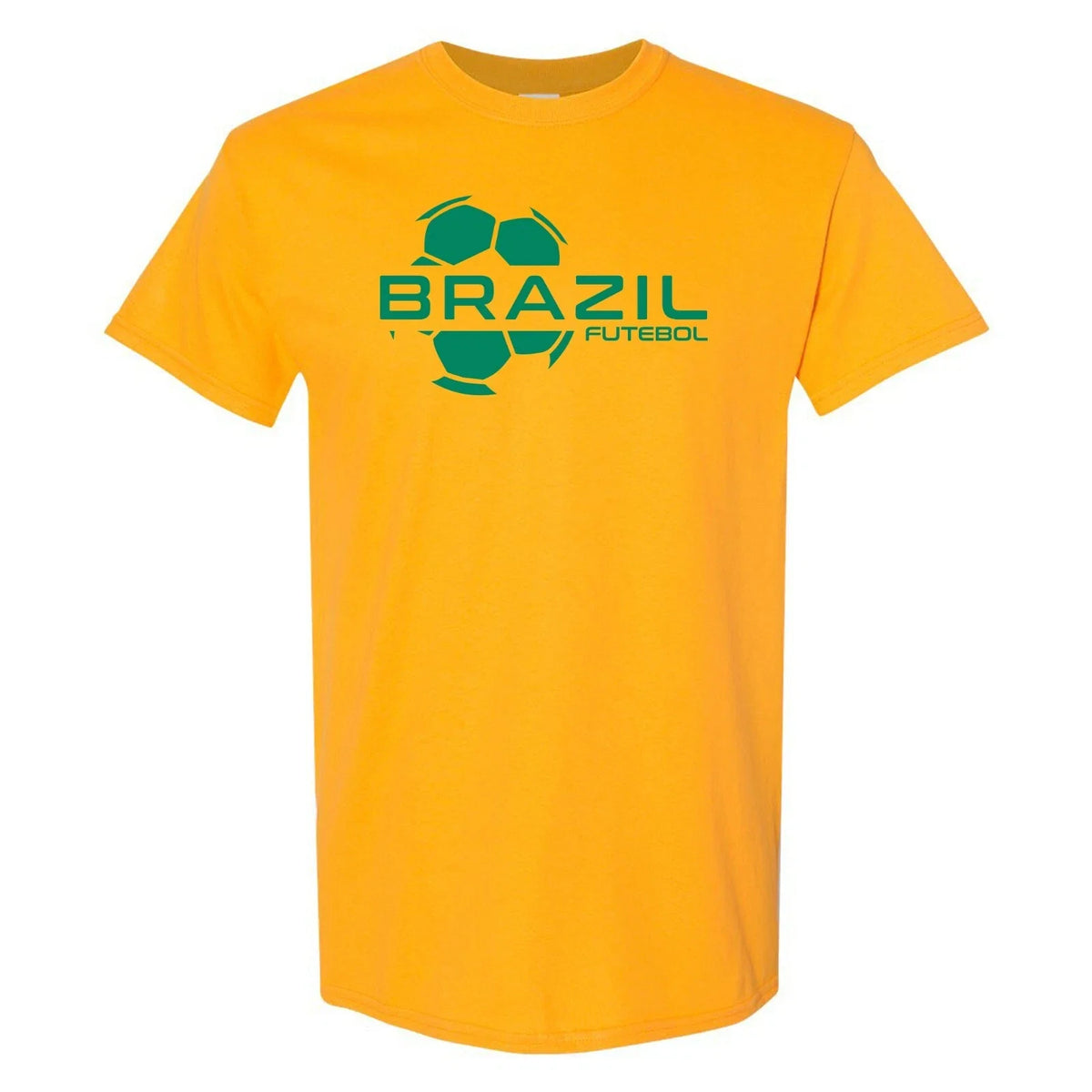 Brazil Football Strike - Soccer Sports Short Sleeve - Gold Unisex