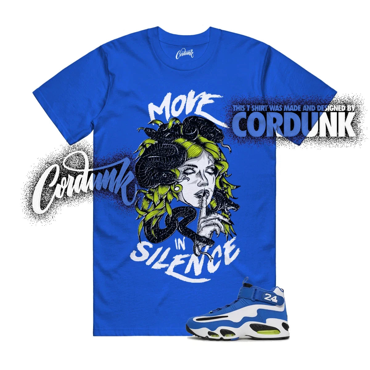 Air Griffey Max 1 Varsity Royal Blue White Volt Black T Shirt Match MIS Unisex