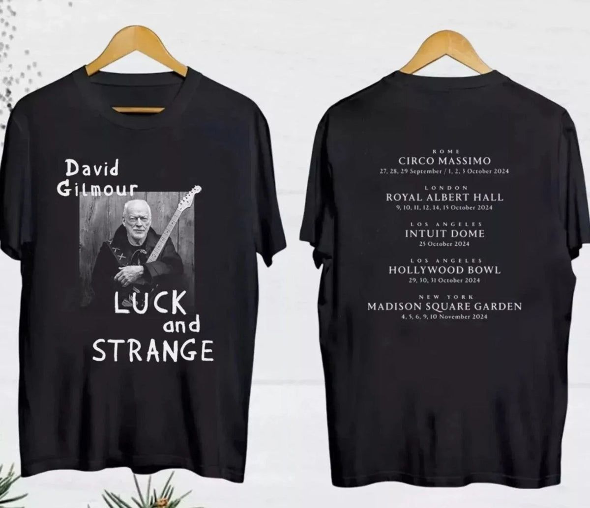 David-Gilmour Luck And Strange 2024 Tour Date Unisex Shirt, 2 styles Fan Shirt Unisex