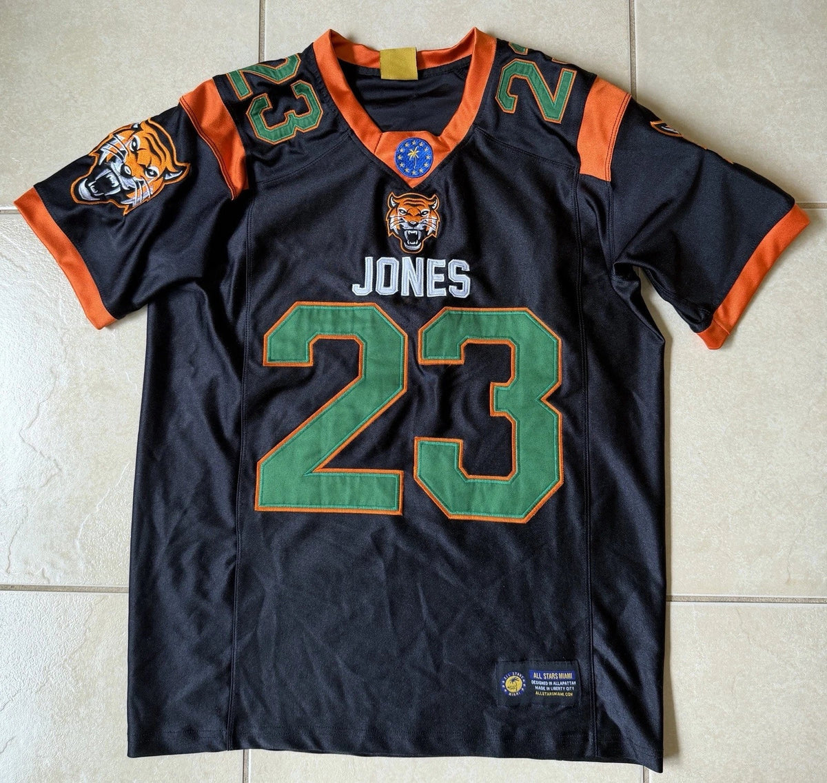 All Stars Miami 2026 EXCLUSIVE Embridered FOOTBALL JERSEY Sz M Black Unisex