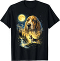 Basset Hound Howling to The Moon Meme Funny 90_s Dog Lover Unisex