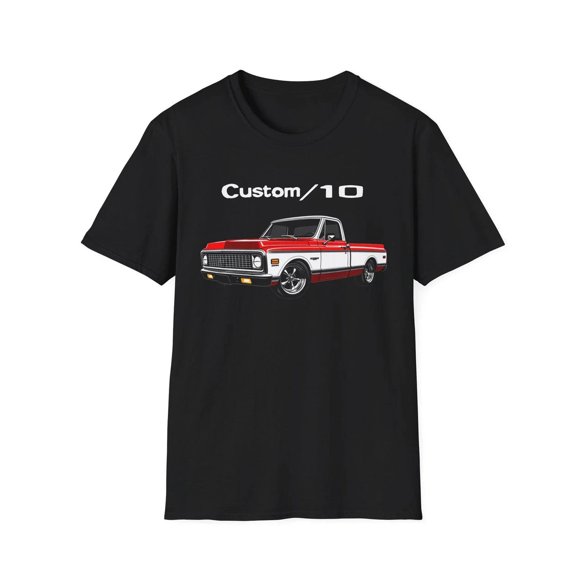 1972 Chevy C10 Pickup Shirt | Classic Custom/10 Truck Red & White Retro Tee Unisex