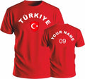 Personalise T�rkiye Football Sports Soccer Fan's Costume Flag Badge top Unisex
