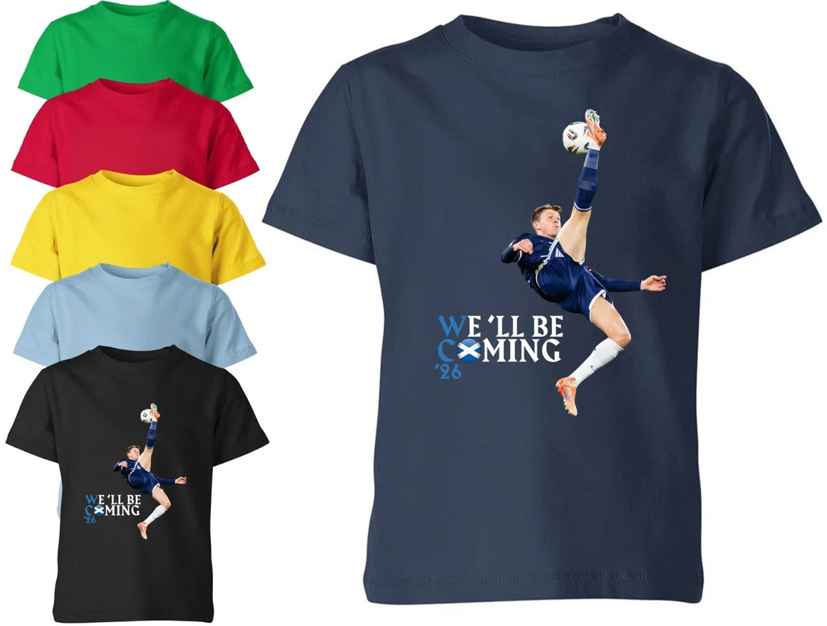 Scotland Football World Cup 2026 Unisex T shirt Overhead Kick We'll Be Coming Unisex