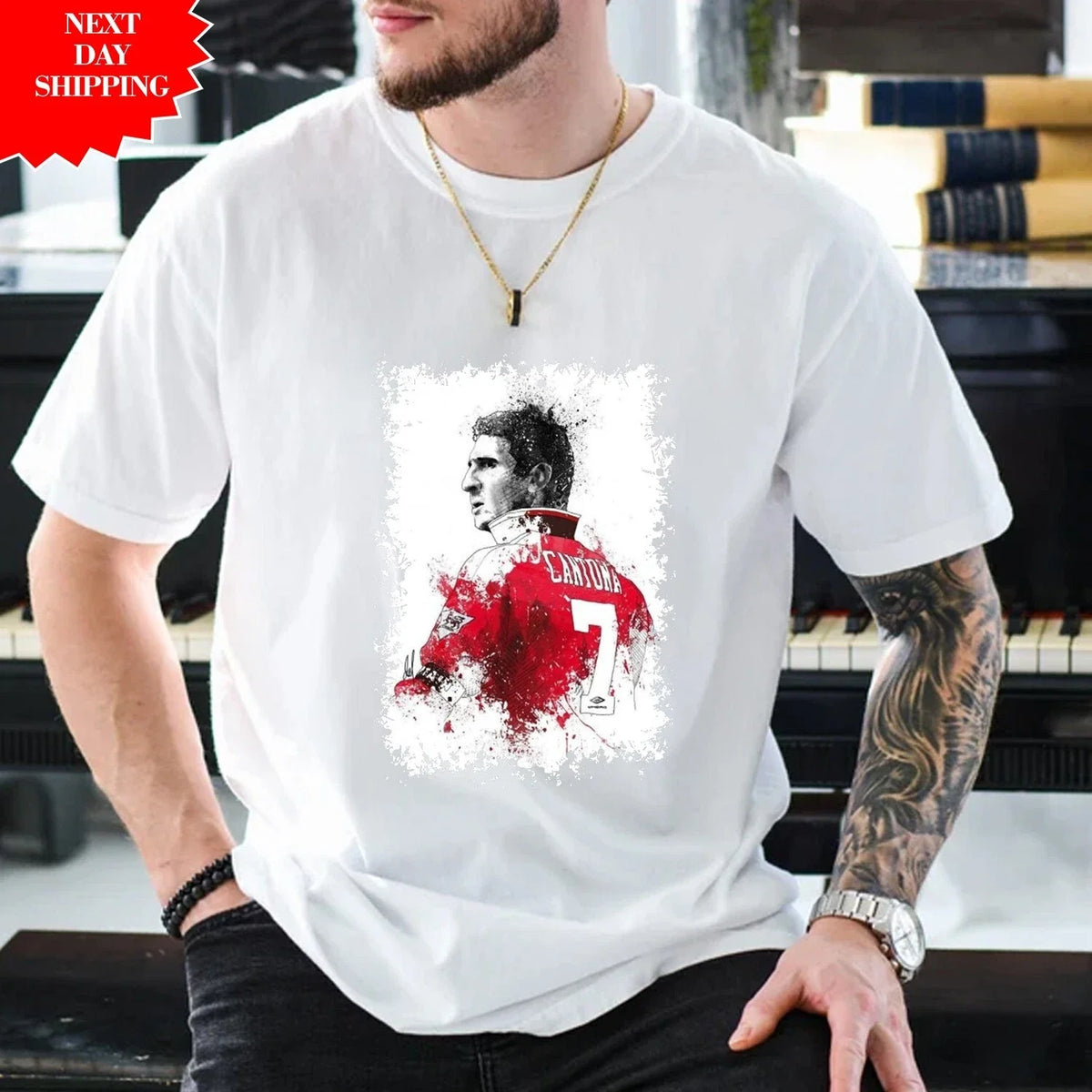 Eric Cantona Fans Printed Legend Football Lovers Gift Mens Crew Neck Top Unisex