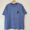 Aland Pocket Logo Patch Simple Blue Tee Shirt - Large Unisex