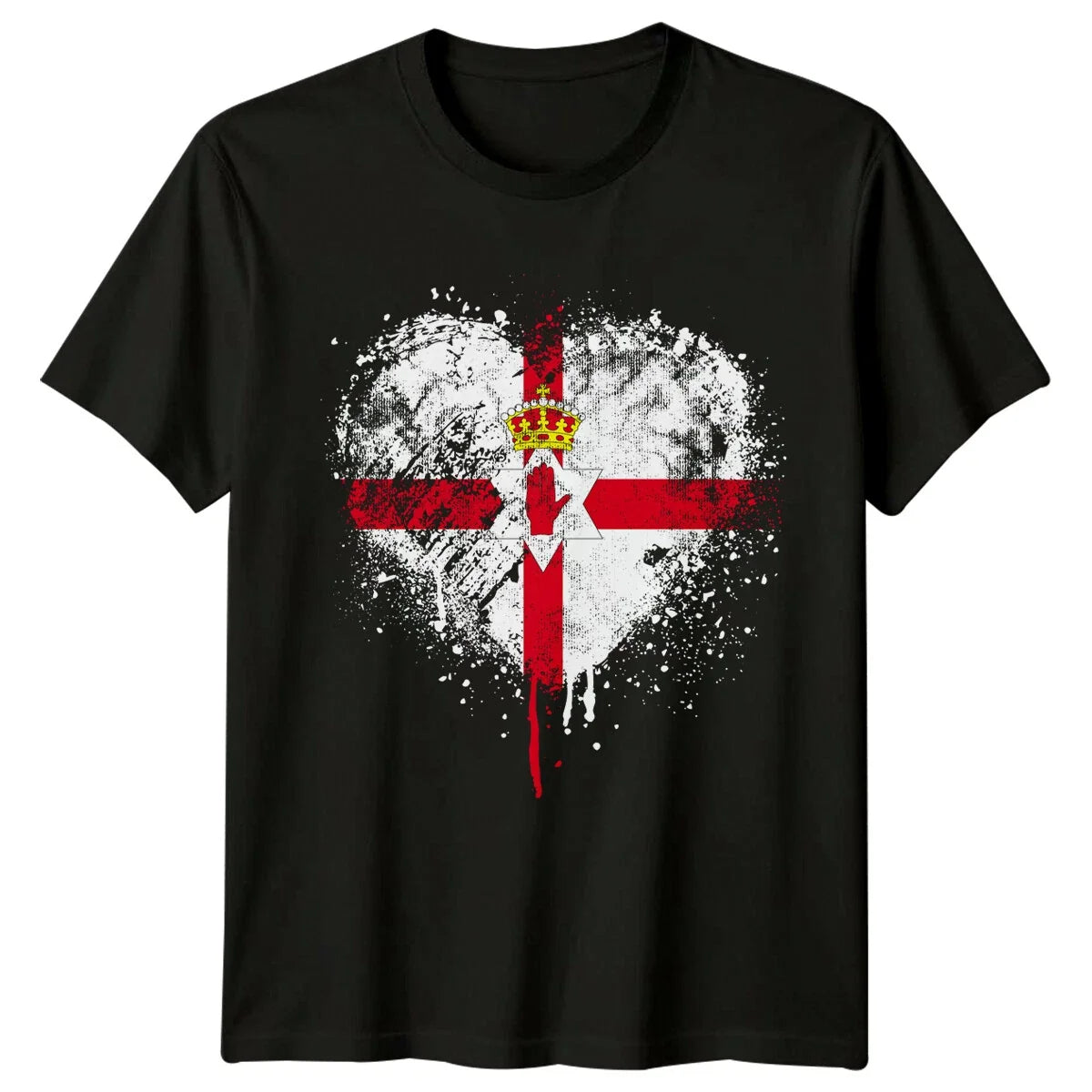 Northern Ireland Flag Heart Mens Ulster Pride Tee Unisex