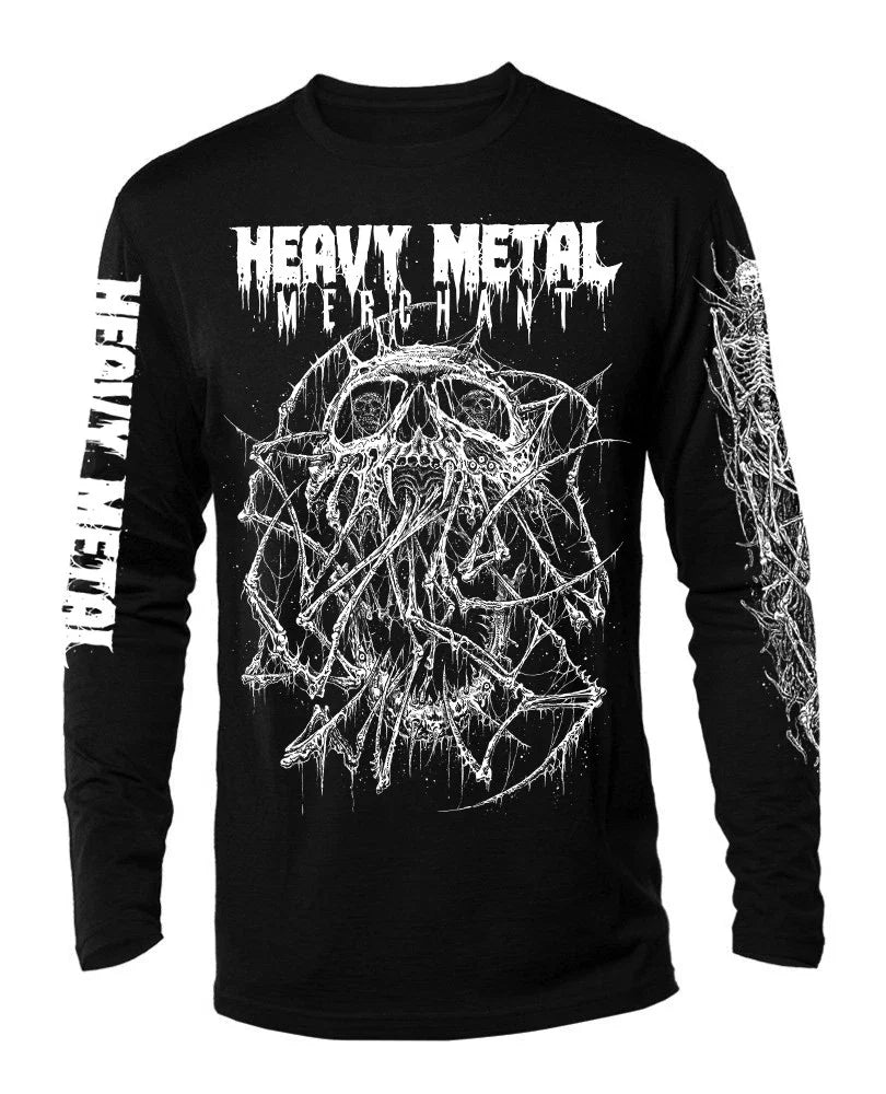 Heavy Metal Merchant Long Sleeve Shirt S-3XL Black Death Metal Unisex