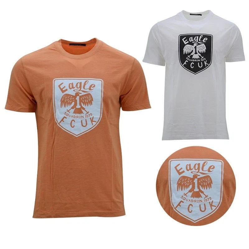 French Connection Mens T Shirts Crew Neck Short Sleeve Printed Summer Top FCUK Unisex