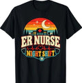 ER Nurse Night Shift Hospital Skyline Retro T-Shirt