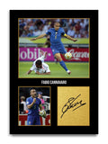 Fabio Cannavaro Football Player Autographed Print Gift Item Italy Soccer Decor Unisex