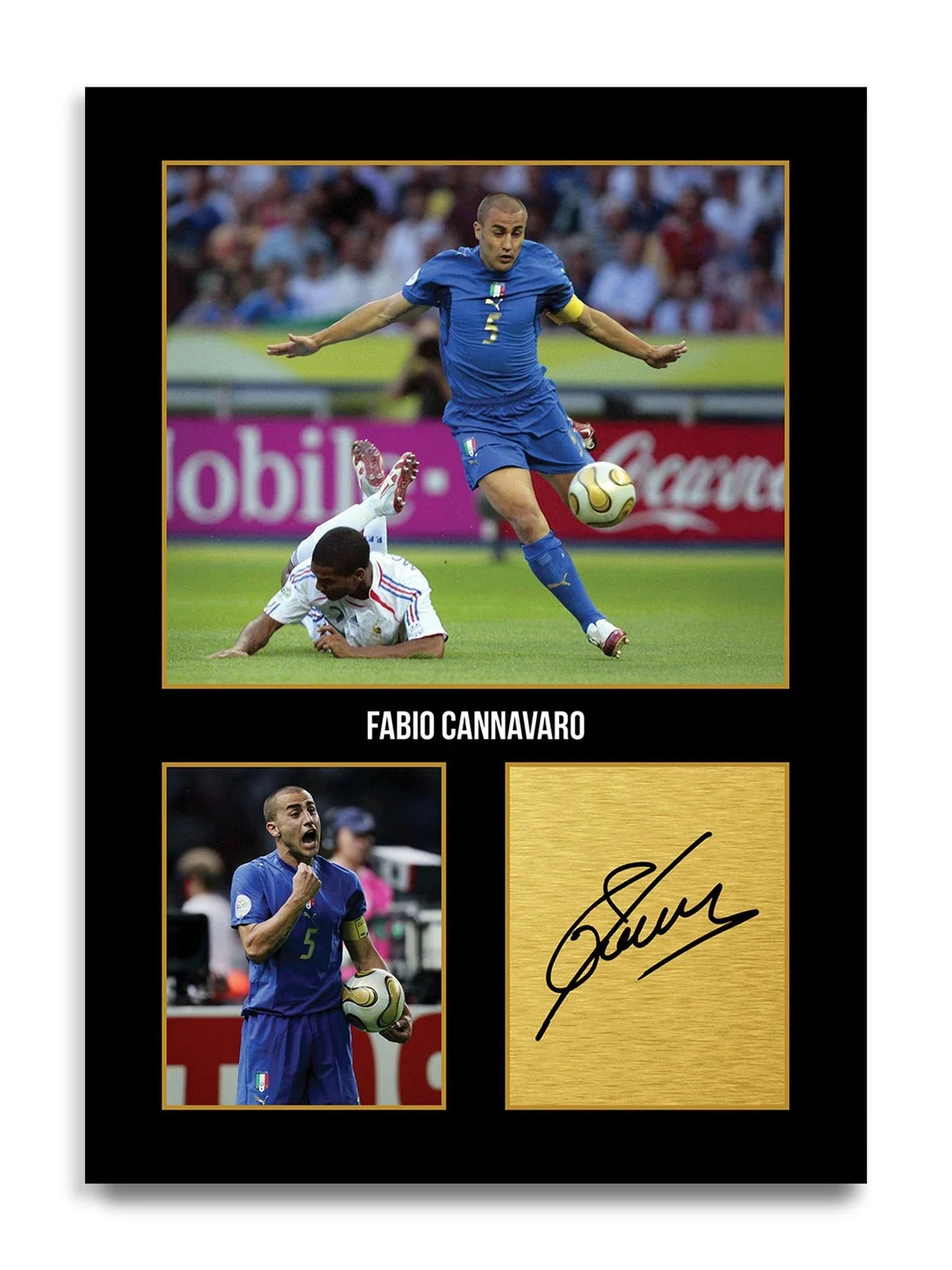 Fabio Cannavaro Football Player Autographed Print Gift Item Italy Soccer Decor Unisex