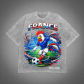 France World Cup 2026 Rooster Washed Soccer Graphic Tee Streetwear Gift Unisex