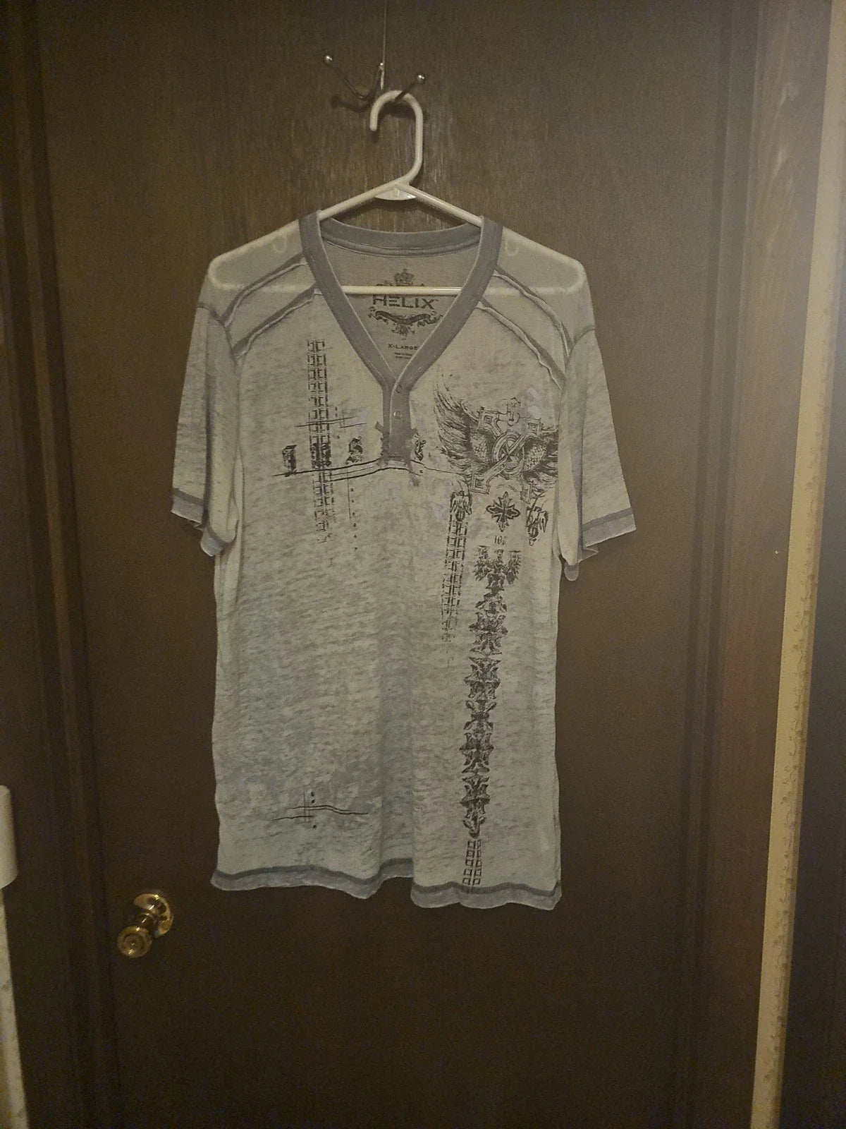 Helix Men's Gray Graphic , XL Cotton, Short Sleeve, Lightweight Unisex