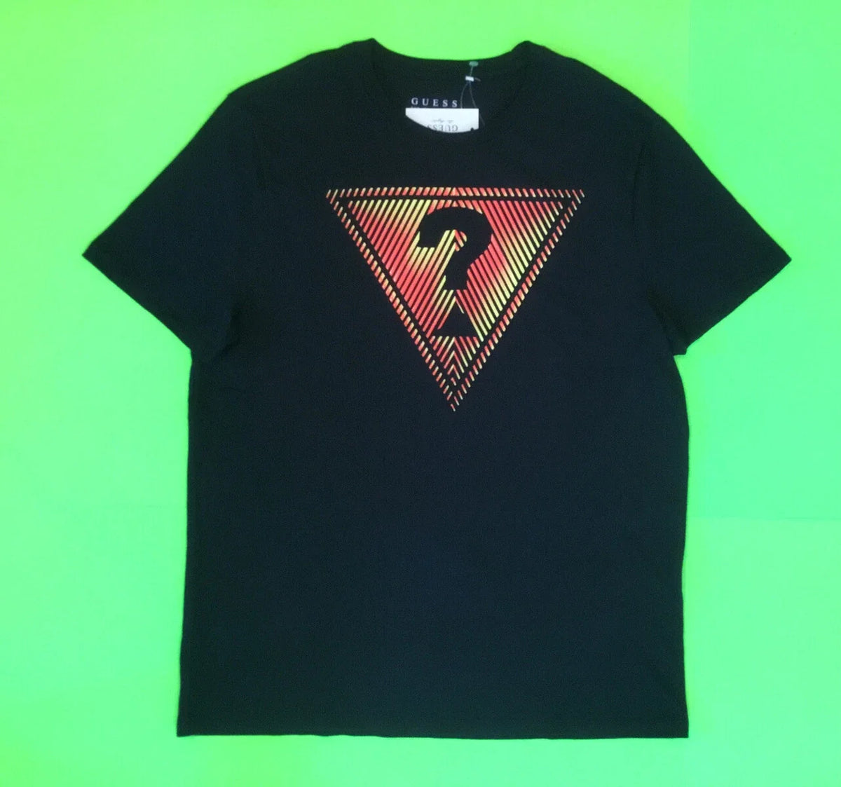 GUESS Los Angeles Men’s Short Sleeve X-LARGE Black w/Orange, Yellow NEW Unisex