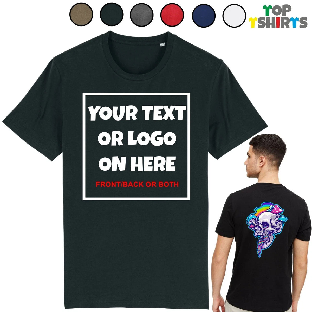 Personalised Custom Printed Logo Text Printed Unisex Work Party Unisex