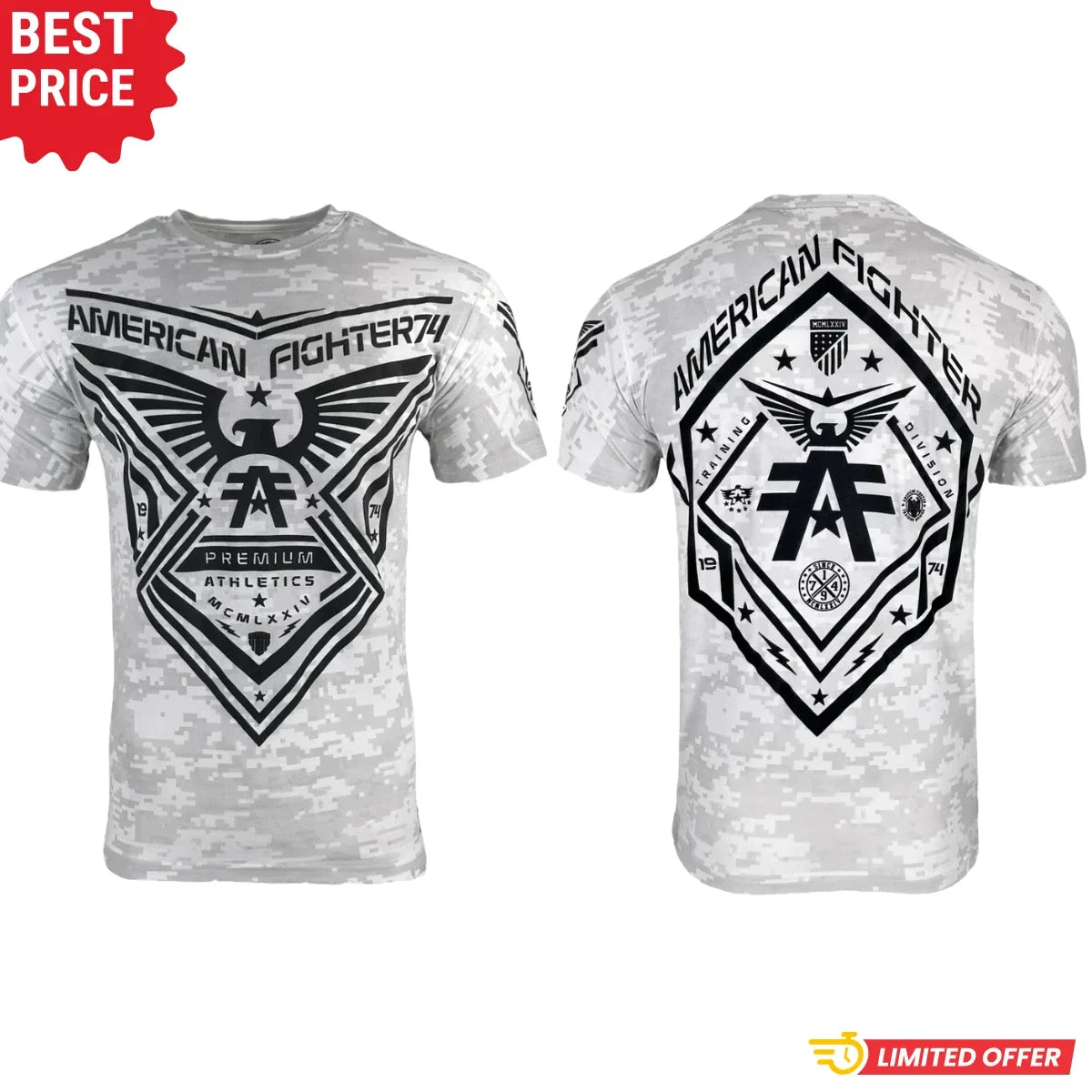NEW ! MMA Fighter T Shirt Athletic Training Graphic Tee Premium Casual Men White Unisex