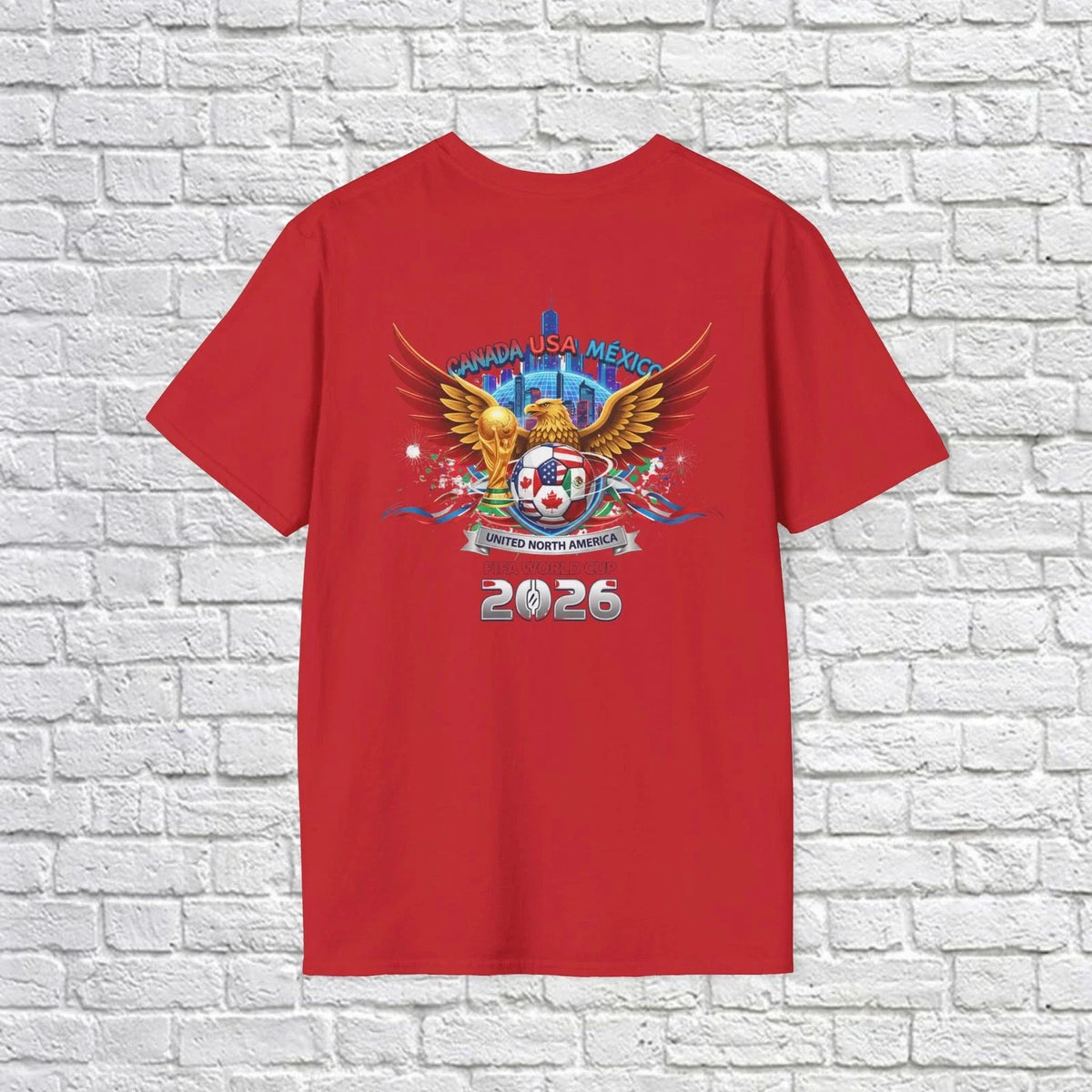 Wings Skull Soccer USA Canada Mexico 2026 | City Skyline, Eagle Emblem Unisex