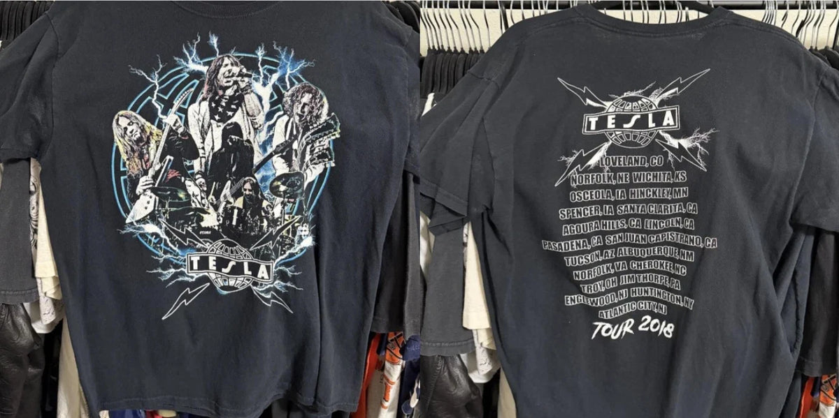 Tesla Rock Band T Shirt Graphic Tee Vintage Style Concert Tee USA S-5XL Unisex