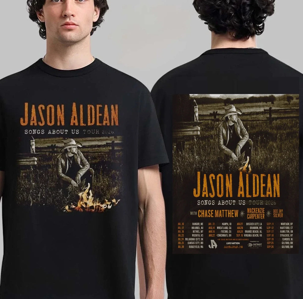 Jason Aldean Songs About Us Tour 2026 North America T shirt Unisex