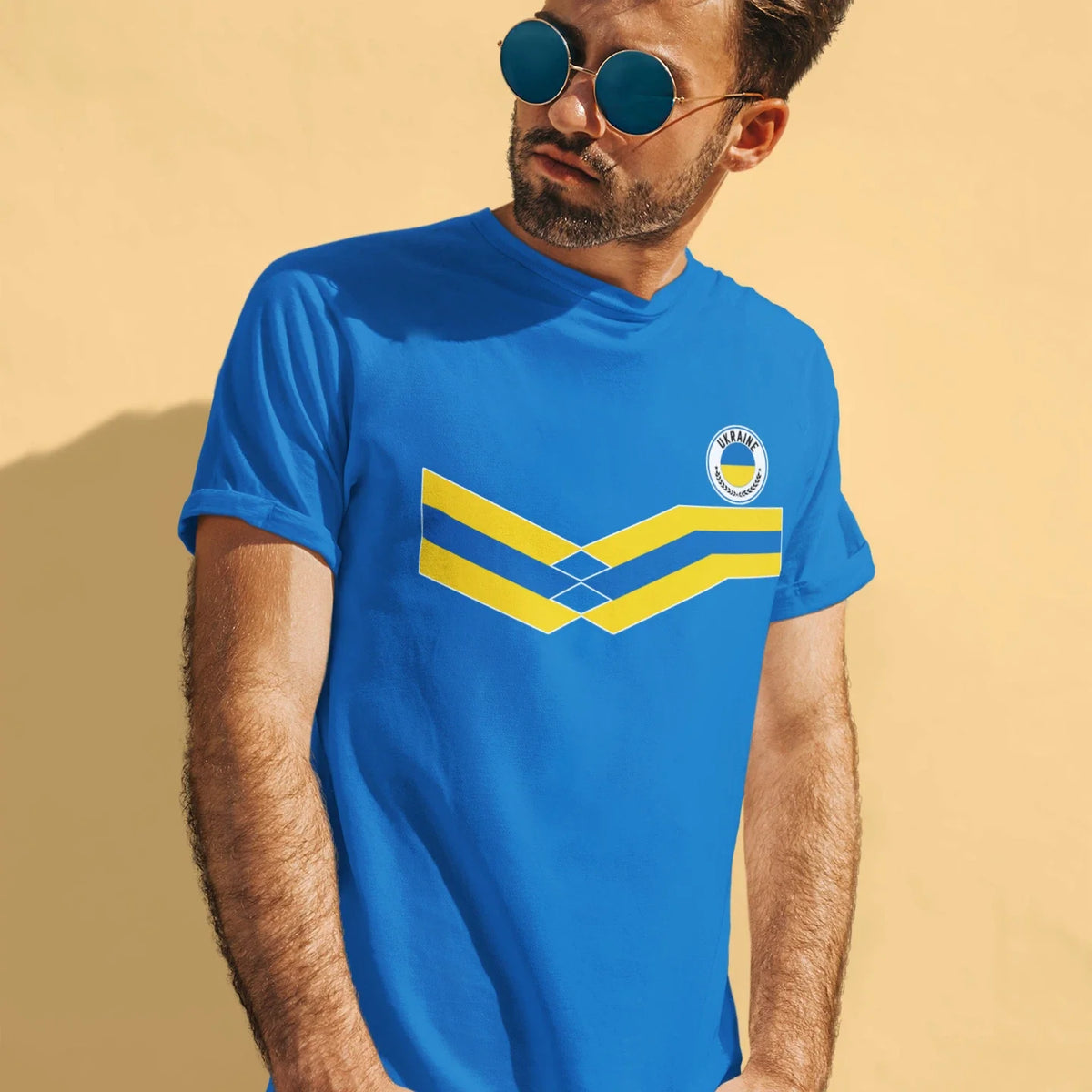 Mens UKRAINE Support Peace Protest Retro Strip Football Flag Ukranian Unisex