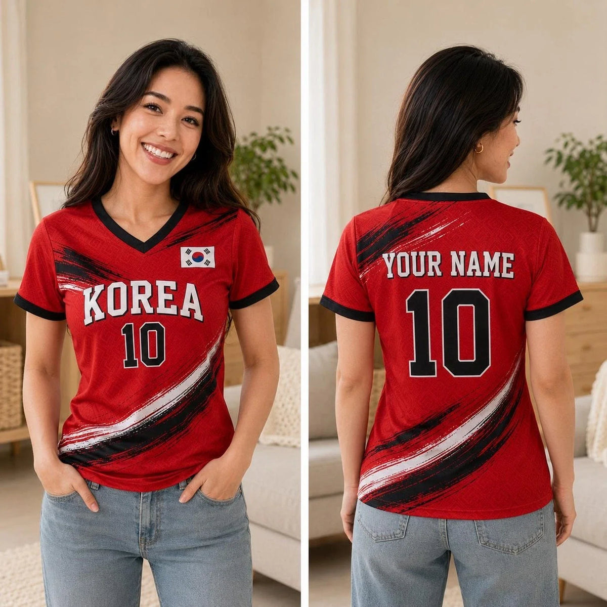Personalized Korea Football Shirts, Custom Soccer Jersey Shirt, Mother Fan Outfi Unisex