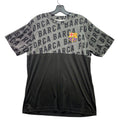 FC Barcelona Soccer Jersey Mens Large Spell Out AOP Athletic Athleisure Unisex