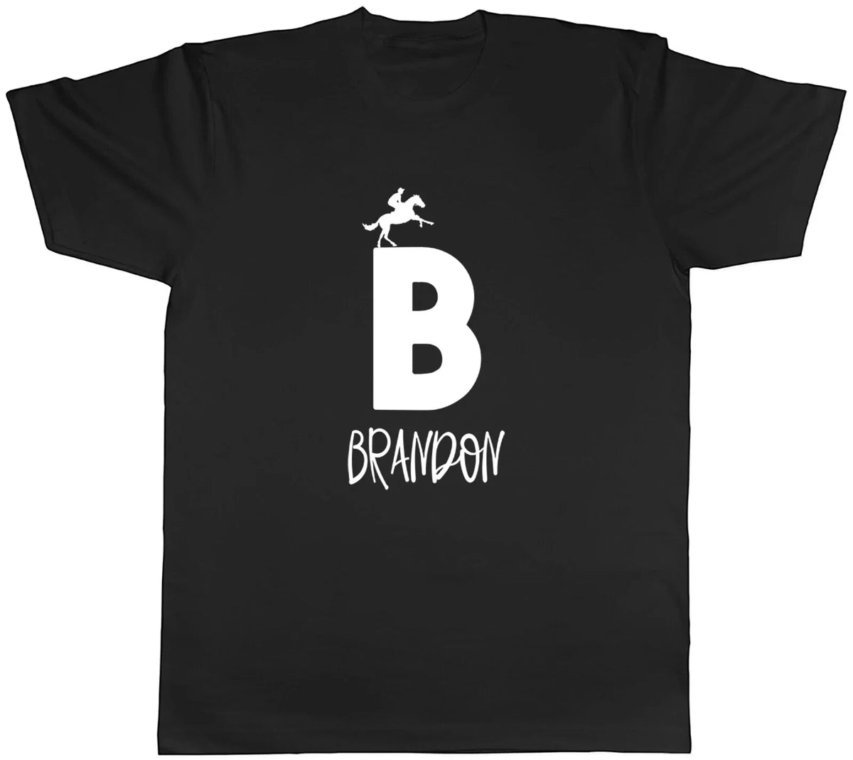 Personalised Horse Riding Alphabet Animal- B Mens Unisex Tee Gift Unisex