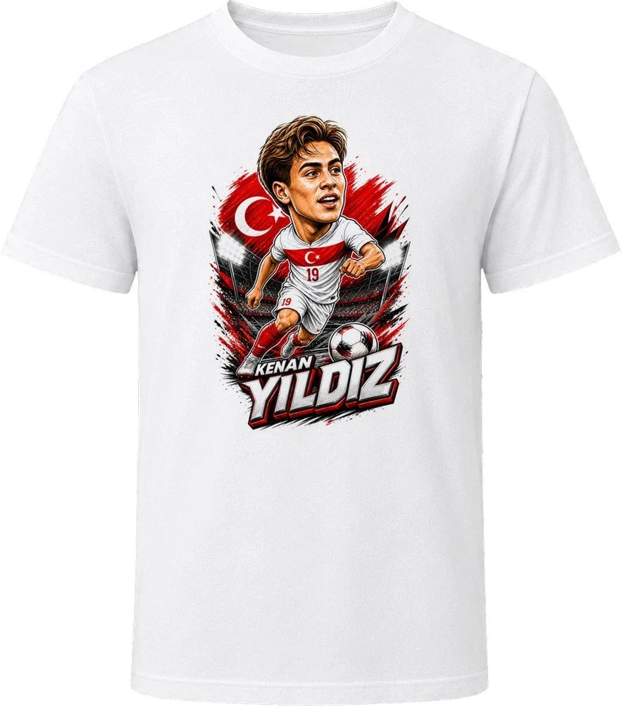 Kenan Yildiz, Turkey Caricature Soccer 2026 T Shirt Unisex