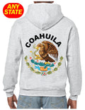 Escudo Mexico Mexican Eagle Aguila States MX Sudadera Hooded Ash ZIPPER Unisex