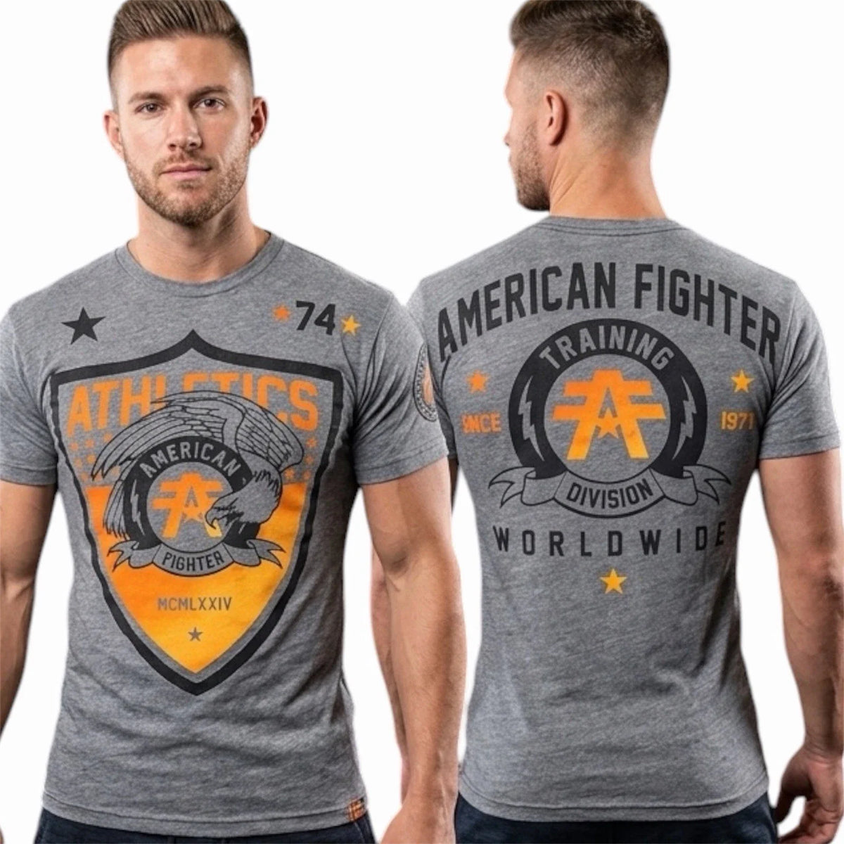 AMERICAN FIGHTER Heather Grey ATHENA Athletic Graphic NWT Unisex