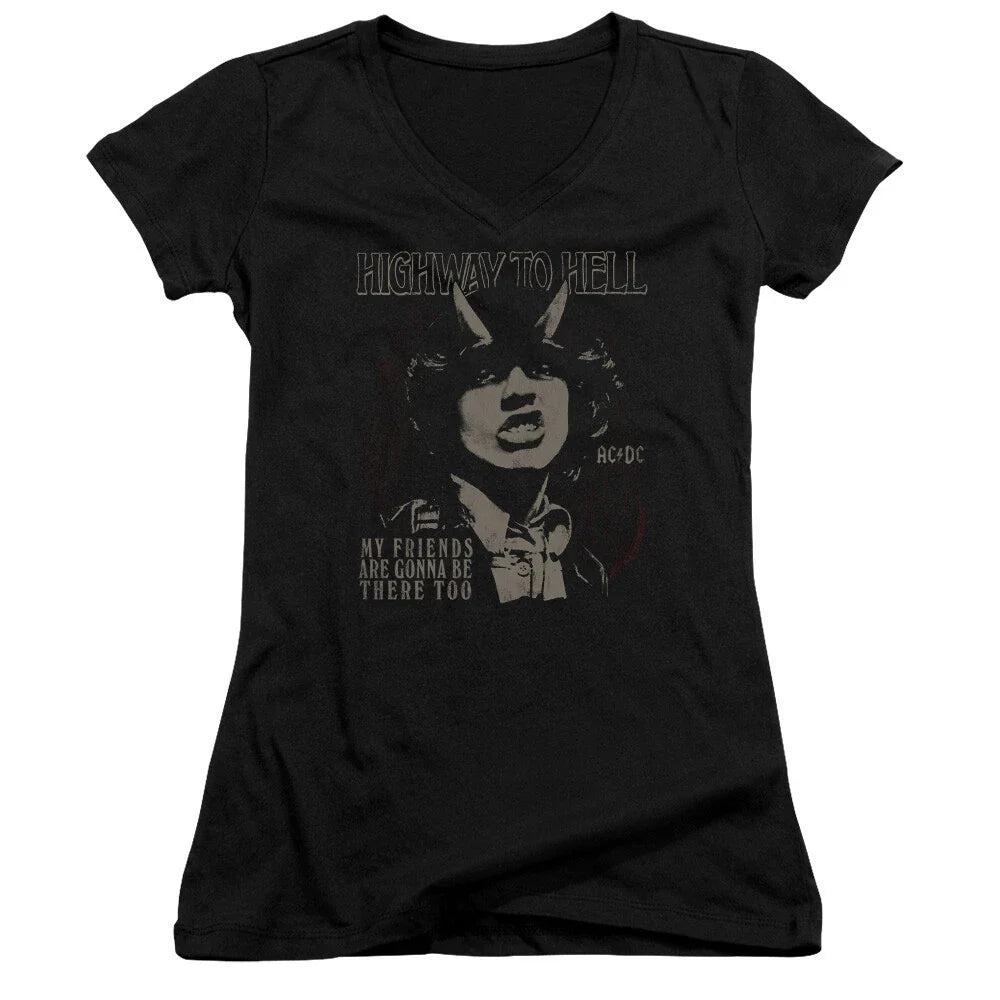 AC/DC Highway to Hell My Friends Juniors V-neck Shirt Unisex