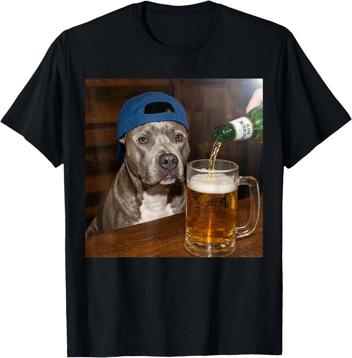 Pit Bull Drinking Beer Funny Dog Meme Unisex