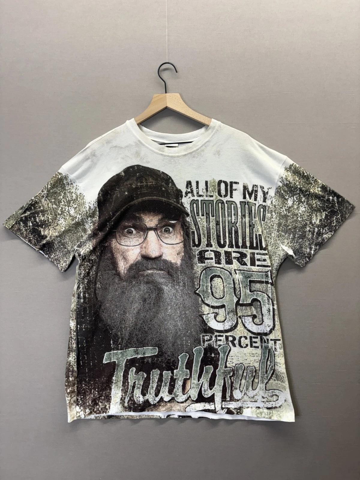 Vintage Duck Dynasty Mens All Over Print Truthful Graphic Print Tshirt Size 2XL
