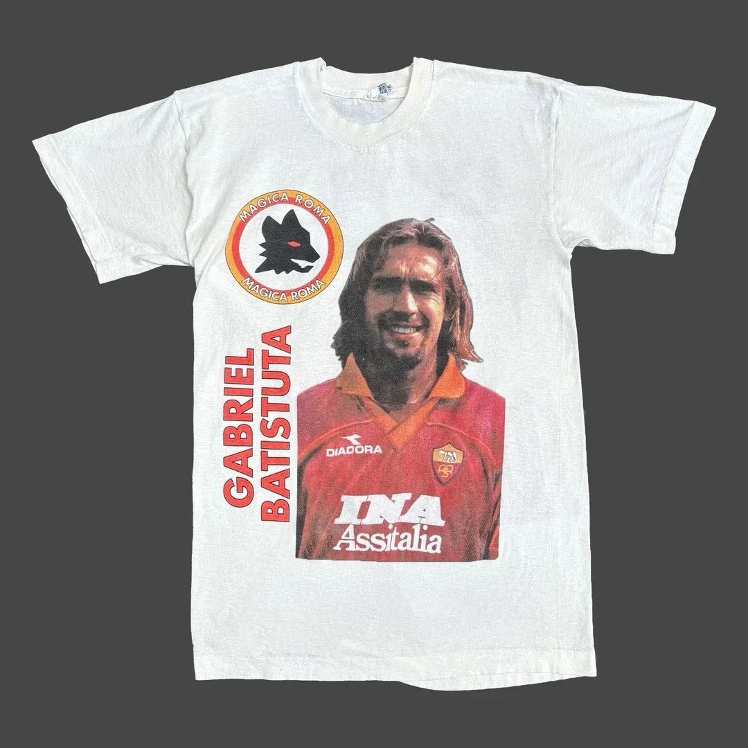 Gabriel Batistuta AS Roma 1990 90s Vintage Soccer Football Rare Fan Unisex
