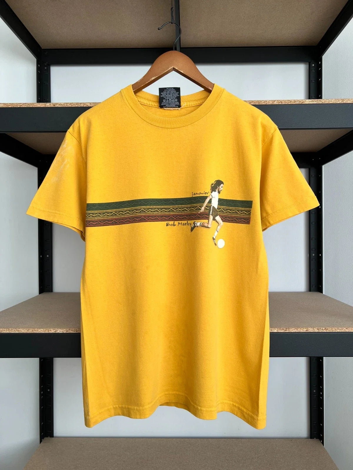 Vintage 2000s Bob Marley Jamaica Jammin Soccer Football Zion Sz M Unisex