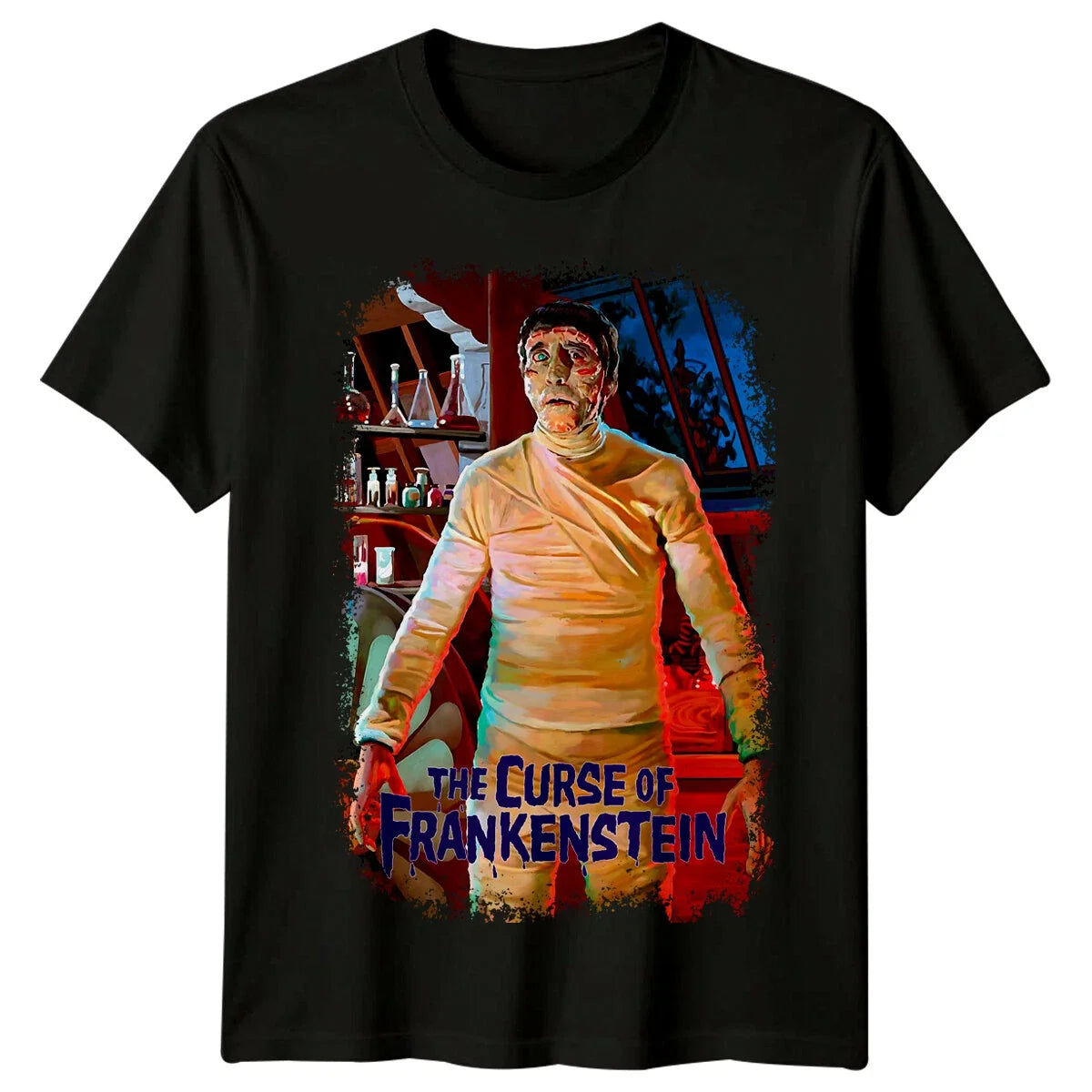 The Curse of Frankenstein (1958) Movie Poster Inspired Retro 80s Tee Unisex