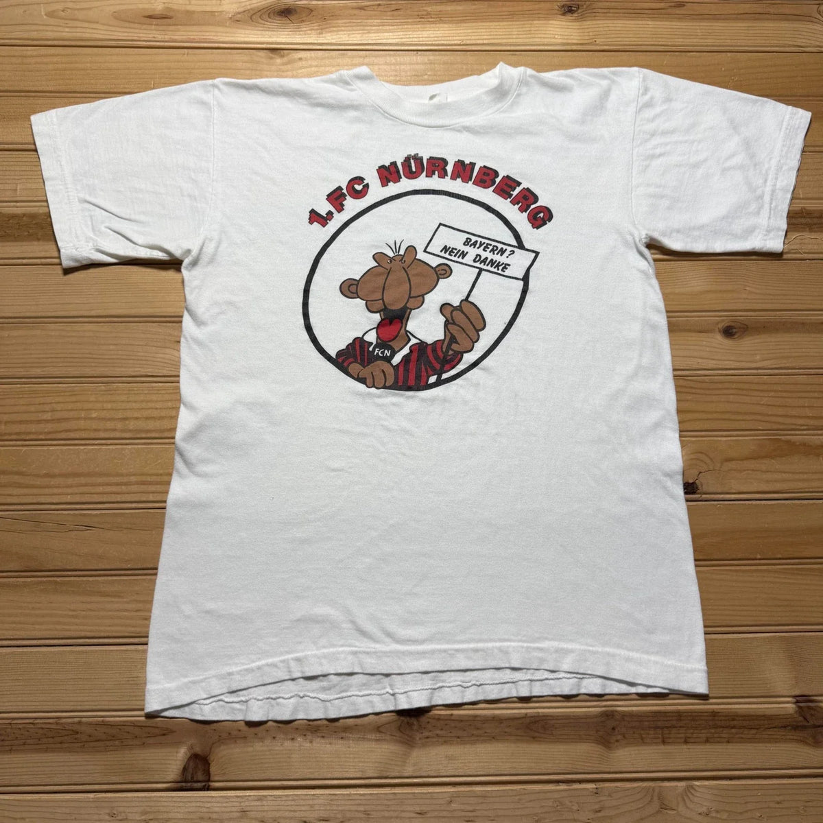 Vintage 90s 1.FC Nürnberg Bayern Nein Danke Cartoon Graphic - Medium Unisex