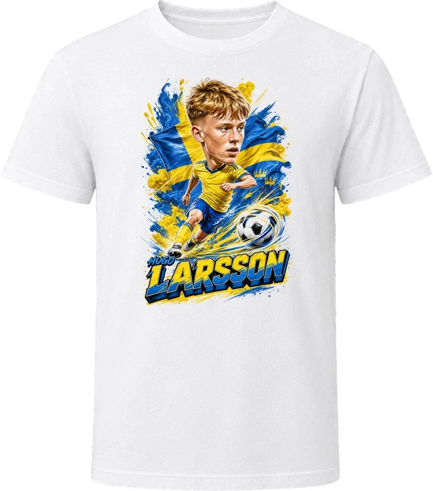 Hugo Larsson Sweden Soccer Caricature 2026 World Cup T Shirt Unisex